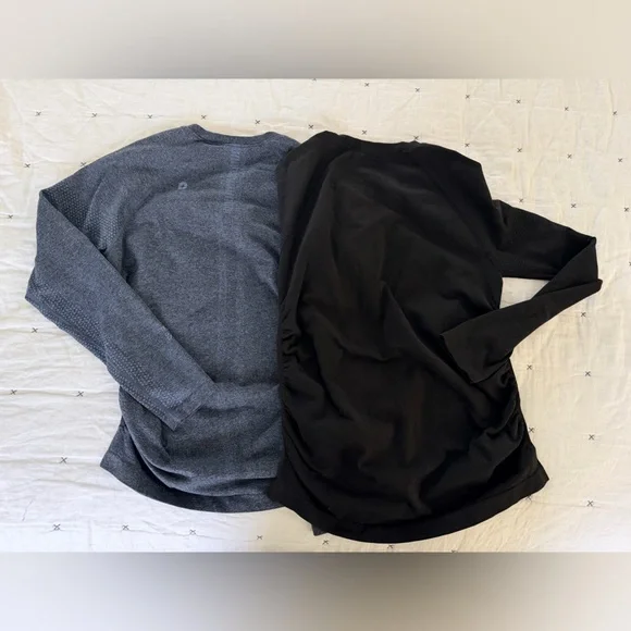 Figs Maternity Scrub Tops Size Small: Lot of 2: EUC! Blue & Black - Picture 2 of 2